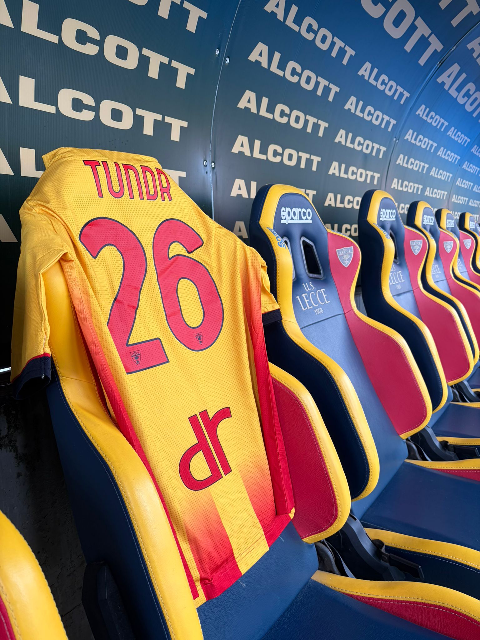Tundr Jersey on Player Bench Seat